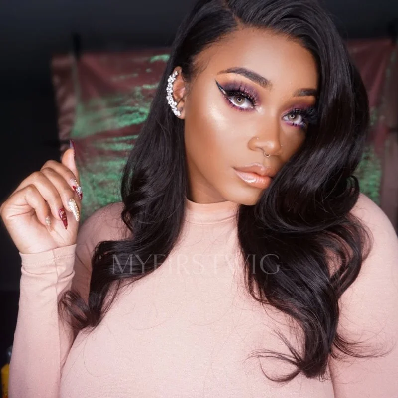 13x6 Soft Glam Wavy Side Part Undetectable Glueless Lace Front Wig - NCS020