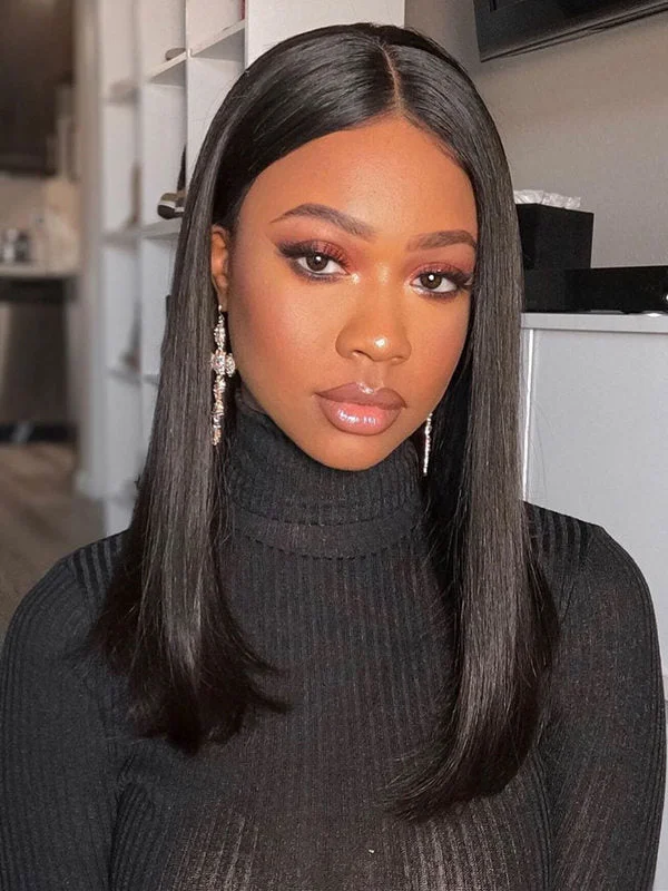 Bob Wigs for Job Interviews​ Bob Wigs for TikTok Stars​ Chinalacewig Silky Straight Bob Glueless 13x6 Undetectable HD Lace Front Wigs NCF61