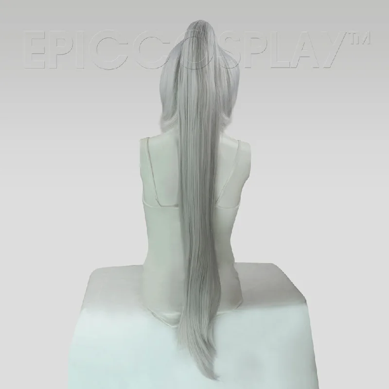 Synthetic long - length wig with a natural - looking texture Leto - Silvery Grey Wig