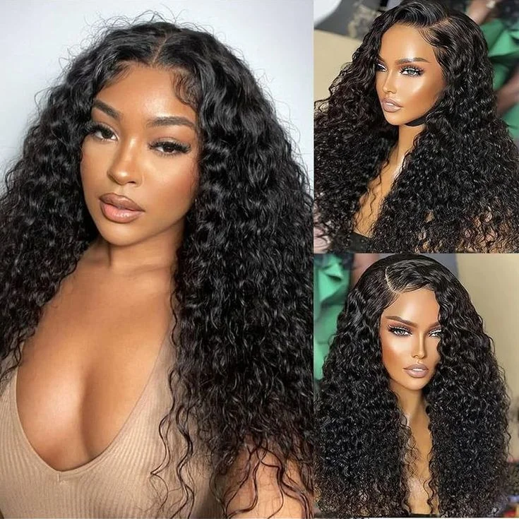 Curly wig with a water - wave texture for a unique and stylish choice Modern Show 13x4 Transparent Lace Frontal Wigs 100 Real Human Hair Lace Wigs Pre Plucked With Hairline Curly wig with a water - wave texture for a unique and stylish choice Modern Show 13x4 Transparent Lace Frontal Wigs 100 Real Human Hair Lace Wigs Pre Plucked With Hairline