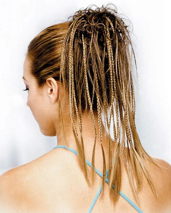Extension ponytails with a secure elastic base for all - day comfort Redi-Tangle
