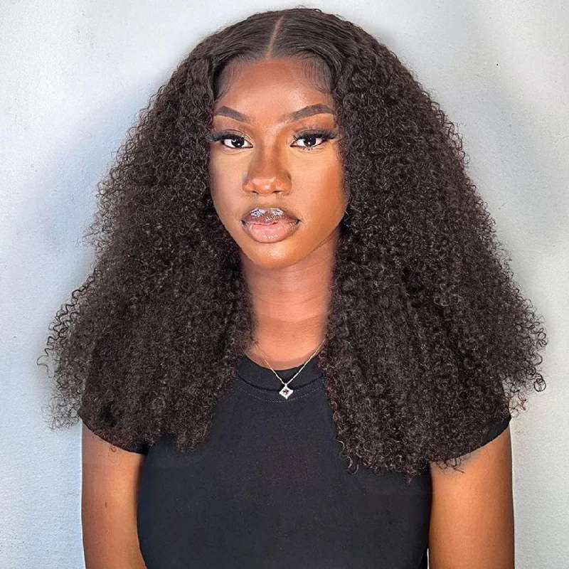 Virgin - human - hair curly wig for the highest quality Full Frontal HD Lace Wig Afro Kinky Curly Hair For Black Women Virgin Hair Pre-Everything