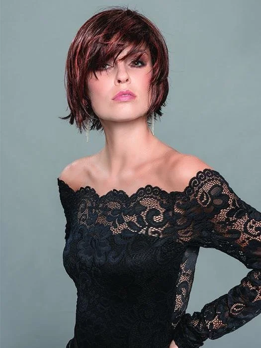 Wig with bangs for a vintage look Echo | Synthetic Lace Front Wig (Mono Part)