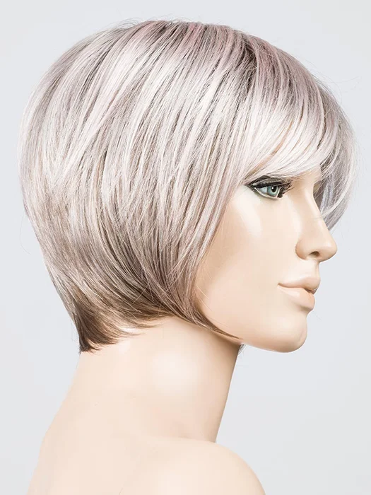 METALLIC ROSE ROOTED | | Pearl Platinum and Pure White with Darkest Brown and Rose Pink Blended throughout with Shaded Roots