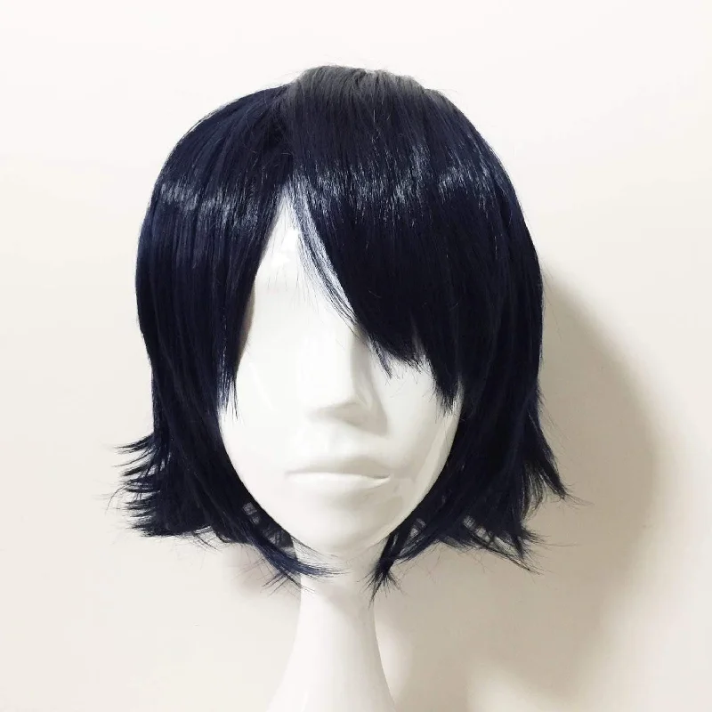 Men Navy Short Straight Fringe Bangs Flick Out Cosplay Wig