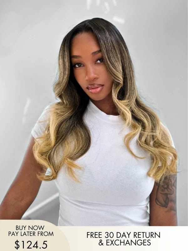 Sylvia Ombre Blonde Wavy Glueless Wig