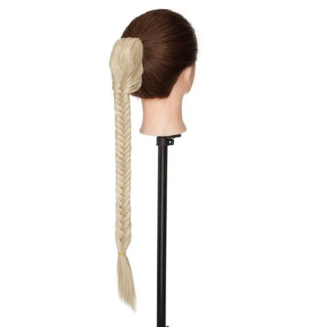 Low - profile ponytails for a sophisticated and understated style Claw Clip Fishtail Braid Ponytail Hair Extension Long  Hair 21"