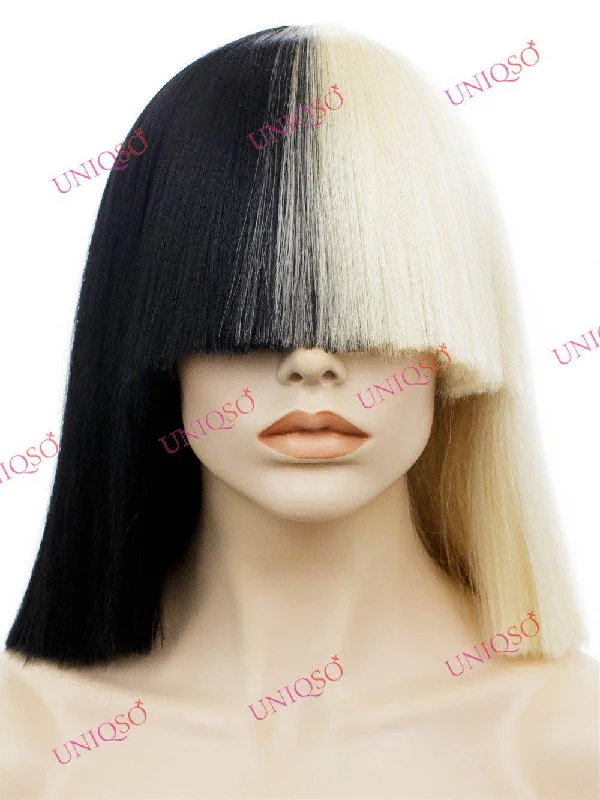 Bob Wigs for Date Nights​ Cosplay Wig - Sia Cosplay Split Color Wig (Blunt Cut Bob)