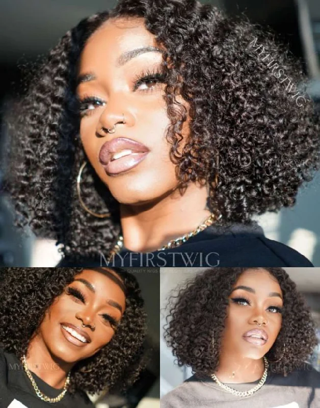 Short Deep Wave Curly HD Lace Wear & Go Glueless Wig - CLC003