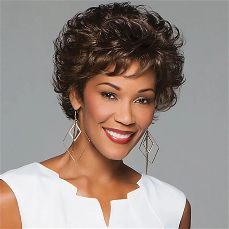 Human hair wig with bangs for a natural look PRECEDENCE WIG