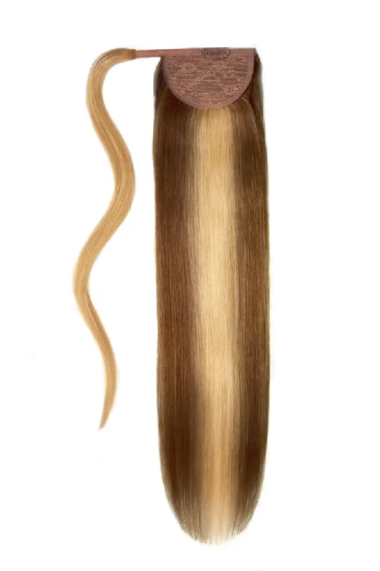 Ponytails for a formal event with a touch of sparkle or beads Chocolate Honey (#4/27) Straight Up Wrap Around Ponytail Extension