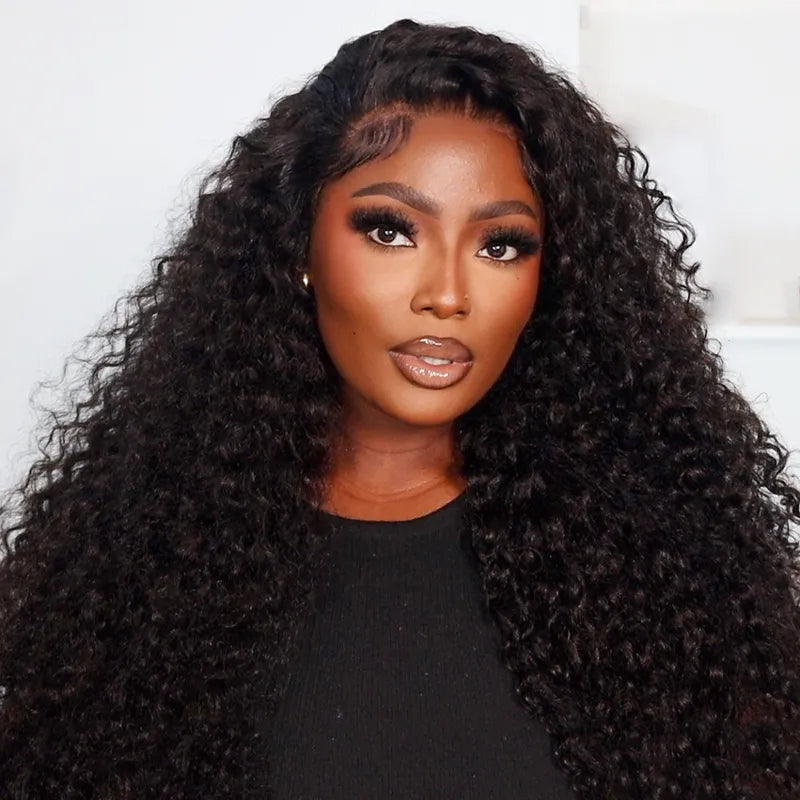 Lace - front water wave wig for a seamless hairline Water Wave Lace Front Wig 13*4 Lace Frontal Human Hair Wig