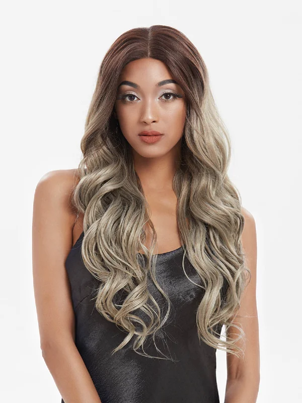 Noble 29 Inch Body Wave Easy 13×4 Lace Frontal Wig Ash Blonde Synthetic Wig
