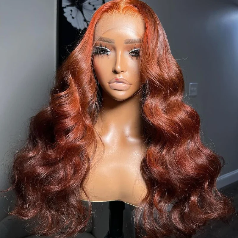Money Piece Highlight Light Orange Transparent Lace Front Human Hair Wigs Body Wave 13x4/4x4 Lace Color Wig-Amanda Hair Money Piece Highlight Light Orange Transparent Lace Front Human Hair Wigs Body Wave 13x4/4x4 Lace Color Wig-Amanda Hair
